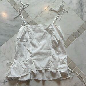 Zara white tie top